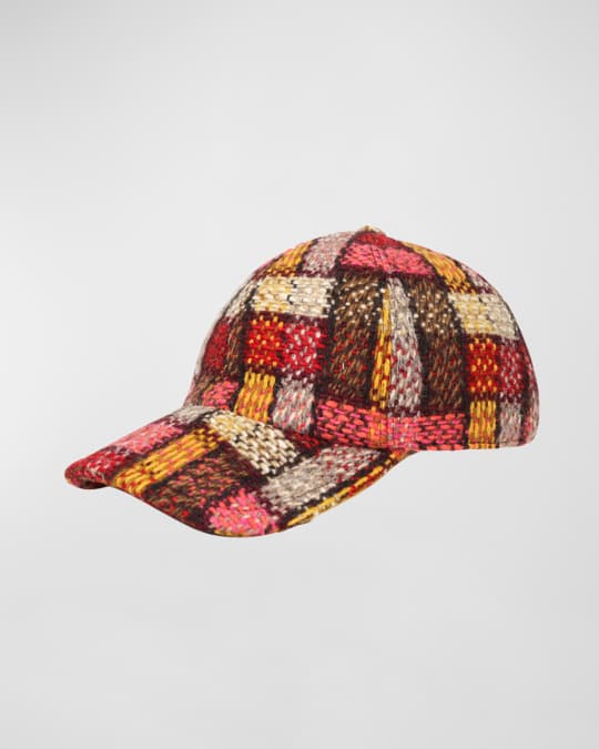 Bergdorf Goodman Men s Plaid Print Wool Baseball Cap Neiman Marcus