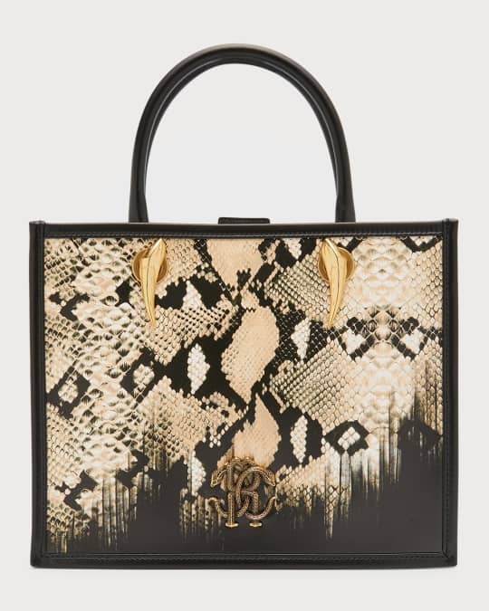 Roberto cavalli hotsell leather box tote