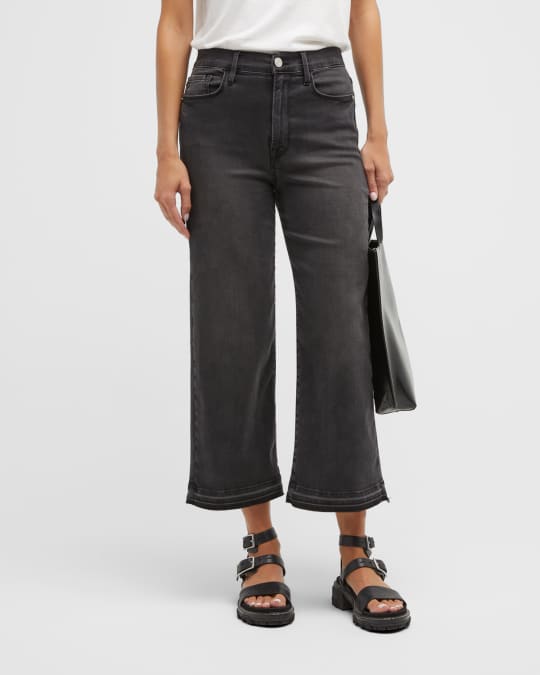 FRAME Ali Cropped Wide Leg Jeans Neiman Marcus