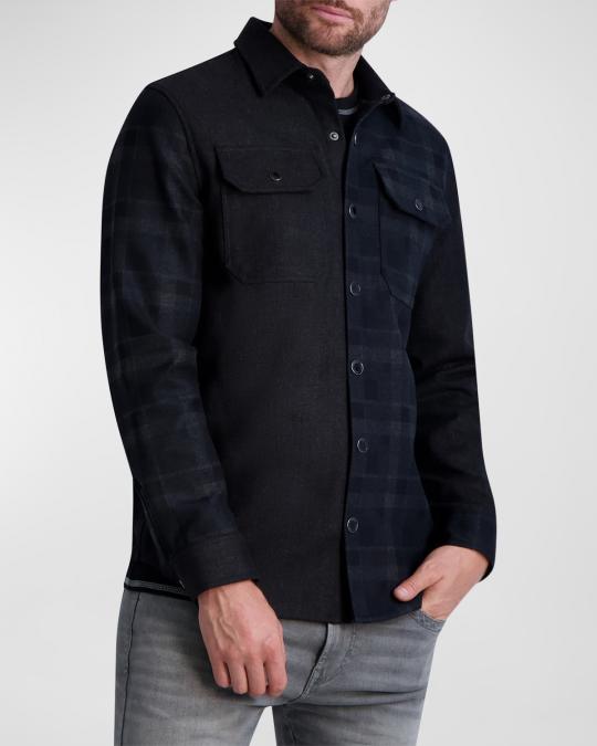 Karl Lagerfeld Paris Men's Pattern Block Sport Shirt | Neiman Marcus
