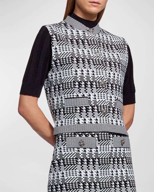 KNITSS Gayo Houndstooth Jacquard Knit Vest Neiman Marcus
