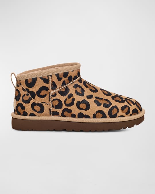 UGG Classic Ultra Mini Leopard Booties Neiman Marcus