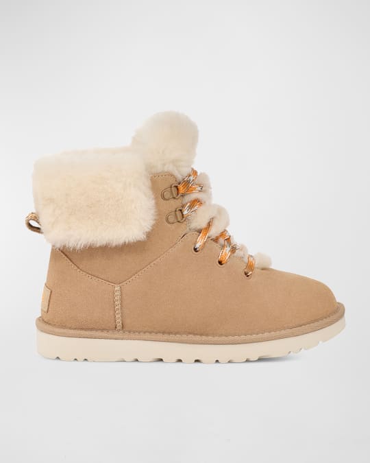 UGG Classic Mini Suede & Shearling Hiker Boots | Neiman Marcus