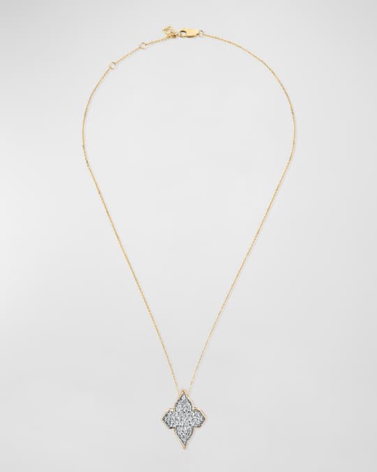18K Yellow Gold Diamonds Minimalistic Pendant Necklace, 16-18"L