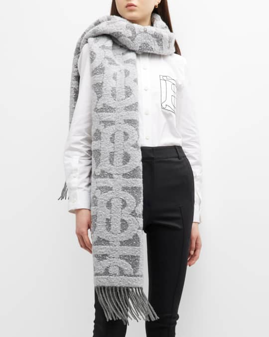 Louis Vuitton Grey Monogram Cozy 50% wool 50% Cashmere Scarf/Wrap