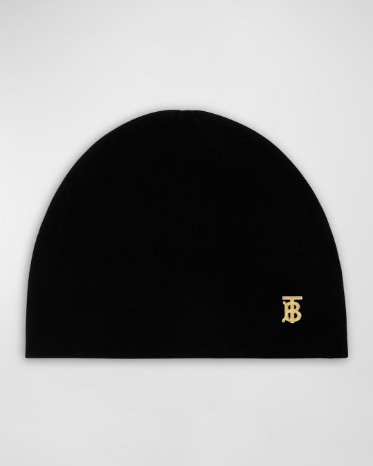 Burberry Lola TB Charm Cashmere-Blend Beanie | Neiman Marcus