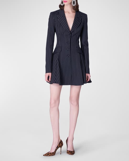 Mini Dress Black Pinstripe Blazer Dress Zara Dresses Zara Draped