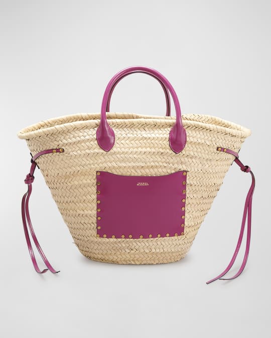 Cadix Straw Leather Tote Bag