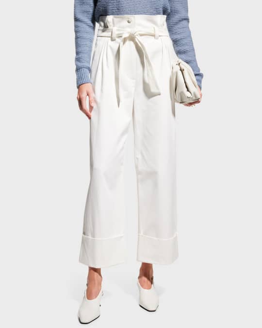 Paperbag Cuffed Belted Pants