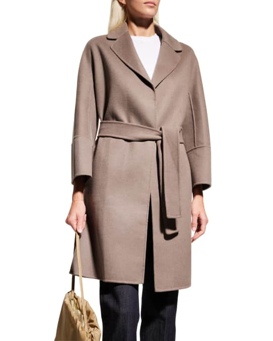 Louis Vuitton Signature Double Face Hooded Wrap Coat Oil. Size 40