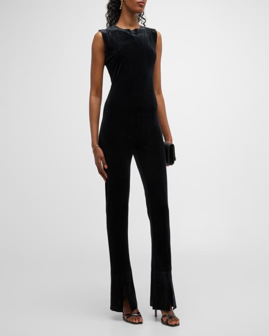 Norma kamali velvet jumpsuit sale