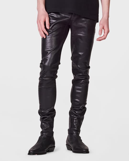 Purple Brand Men's Leather-Effect Skinny Jeans