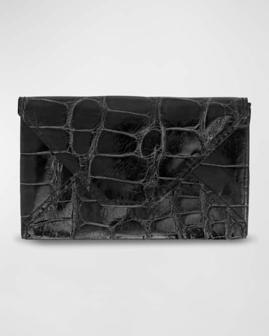 Men's Glazed Alligator Leather Envelope Card Case