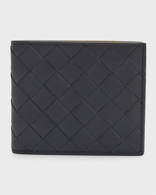 Bottega Venetta Black Bifold Mens Short wallet