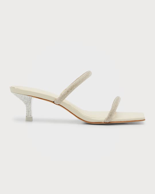 Cult Gaia Nami CrystalEmbellished KittenHeel Sandals Neiman Marcus