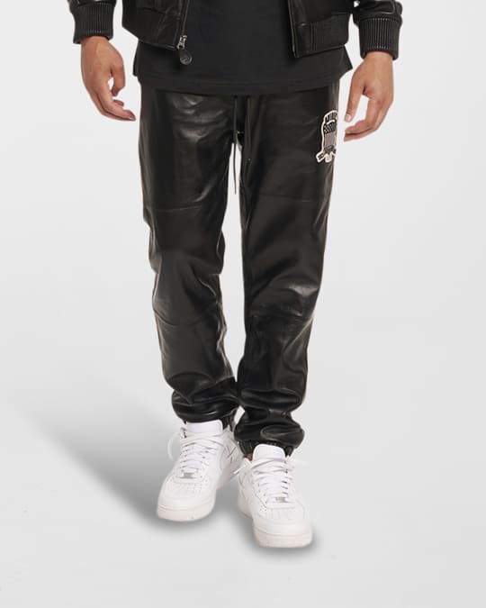 AVIREX Men's Leather Track Pants | Neiman Marcus