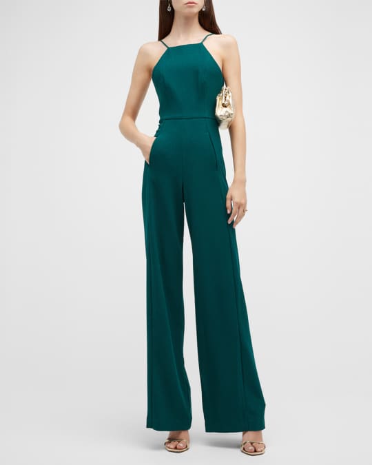 Black Halo Joaquin WideLeg Halter Jumpsuit Neiman Marcus