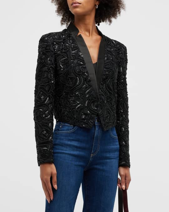 Delony Beaded Cropped Jacket