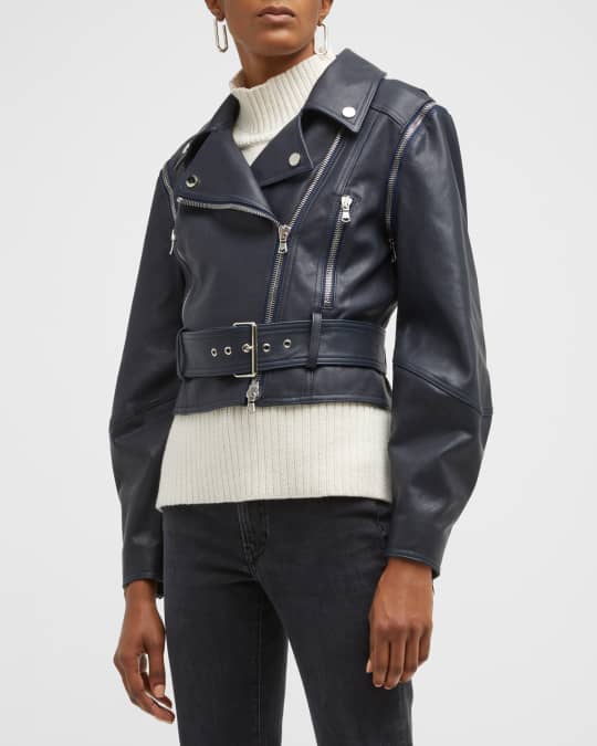 Veronica Beard Jylan Leather Moto Jacket Neiman Marcus