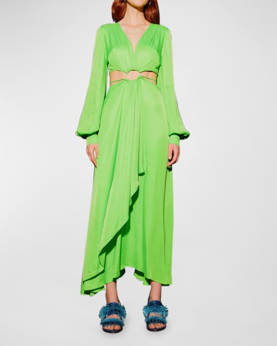 Neon green cut out dress new arrivals