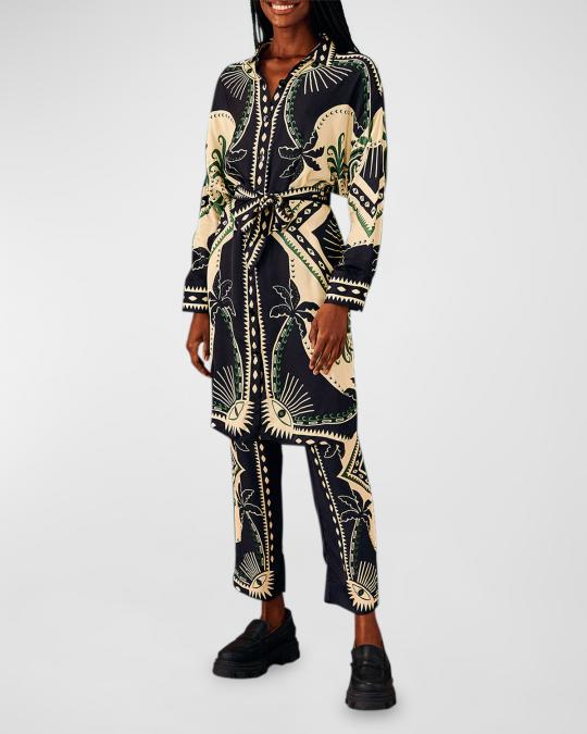 Farm Rio Mystic Scarf Ankle Pull-On Pants | Neiman Marcus