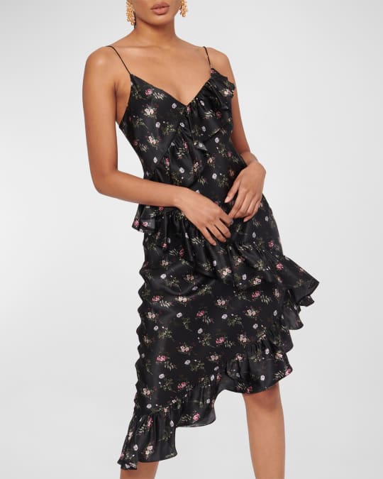 knee length dresses for ladies Cami Slip Midi Dress Black / S main image 1