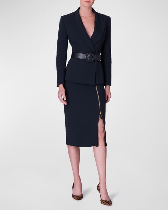Carolina Herrera Zipper Side Slit Midi Pencil Skirt Neiman Marcus