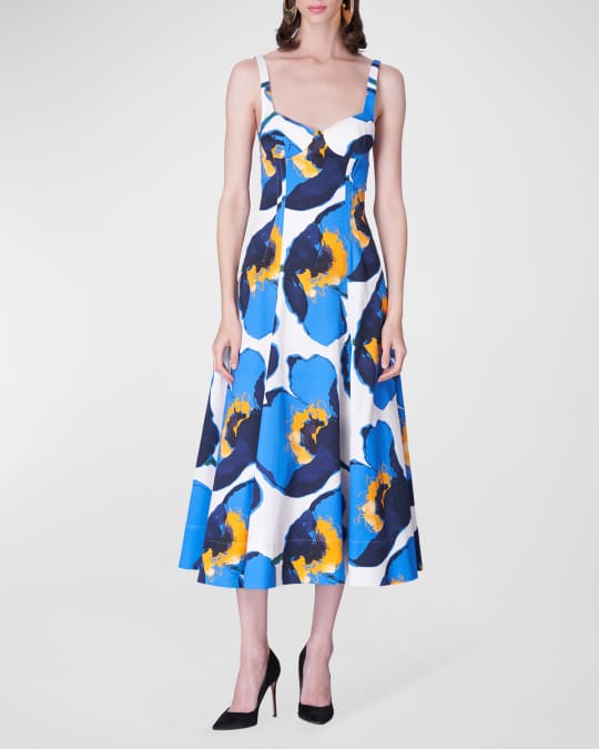Carolina herrera clearance blue floral dress