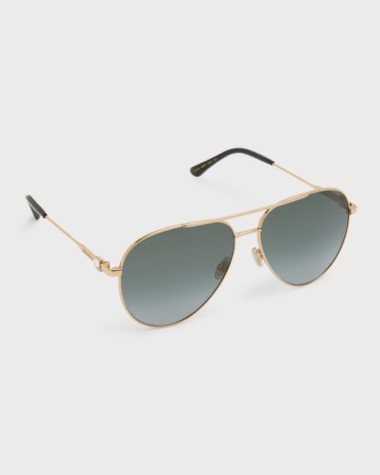 Ollys Crystal & Metal Aviator Sunglasses 