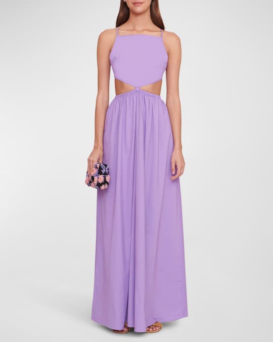 STAUD Myla Back-Tie Cutout-Waist Maxi Dress | Neiman Marcus