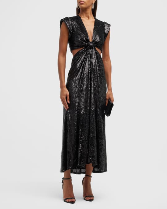 A.L.C. Alexis Sequined Cut-Out Maxi Dress | Neiman Marcus