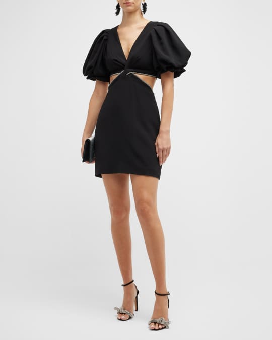 A.L.C. Hazel Cut-Out Puff Sleeve Mini Dress | Neiman Marcus