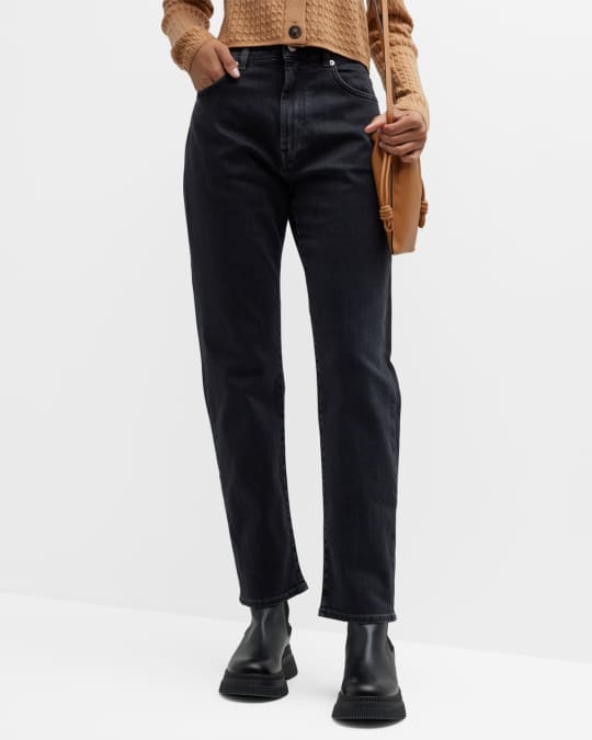 Loulou Studio Wular Straight-Leg Ankle Denim Pants | Neiman Marcus