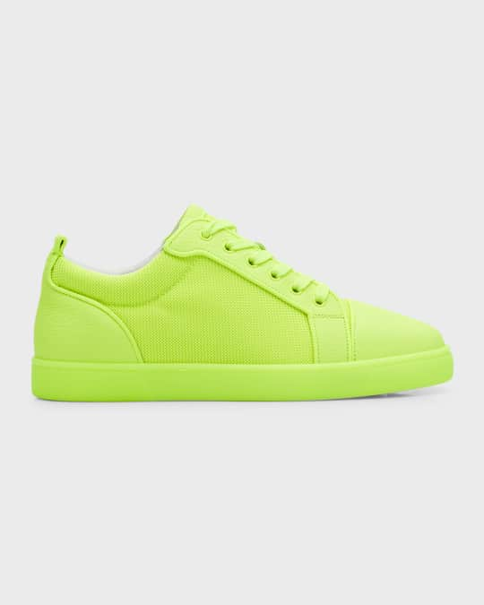 Christian Louboutin Men's Louis Junior Red Sole Low-top Sneakers, Yellow, Men's, 17D, Sneakers & Trainers Low-top Sneakers