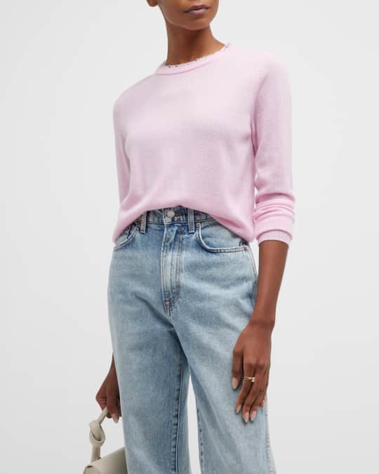 Autumn Cashmere Oversized Tee w/ Rhinestone Trim in Chalk main image 1