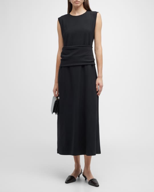 knee length dresses for ladies Slouch waist wool dress poppy – TOTEME main image 1