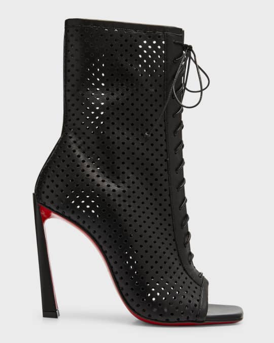 Christian Louboutin Lace Up Red Bottom Heel Boots