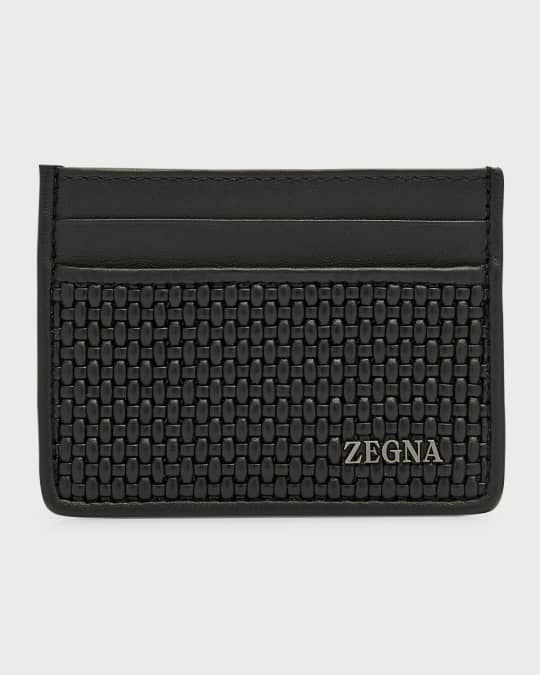 ZEGNA Men's Pelletessuta™ Leather Card Case | Neiman Marcus