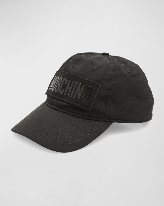 Moschino Black Leather Painterly Logo Cap with Silver Chain Moschino Black Logo Cap Moschino main image 3