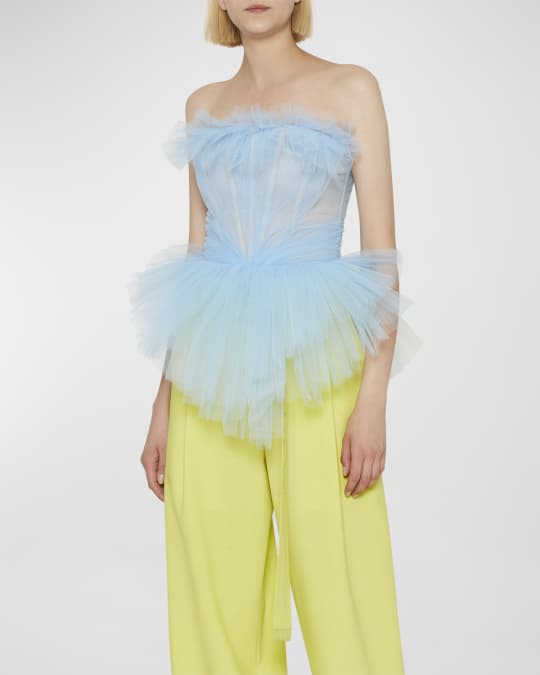 Philosophy di Lorenzo Serafini Strapless Corset Peplum Top | Neiman Marcus