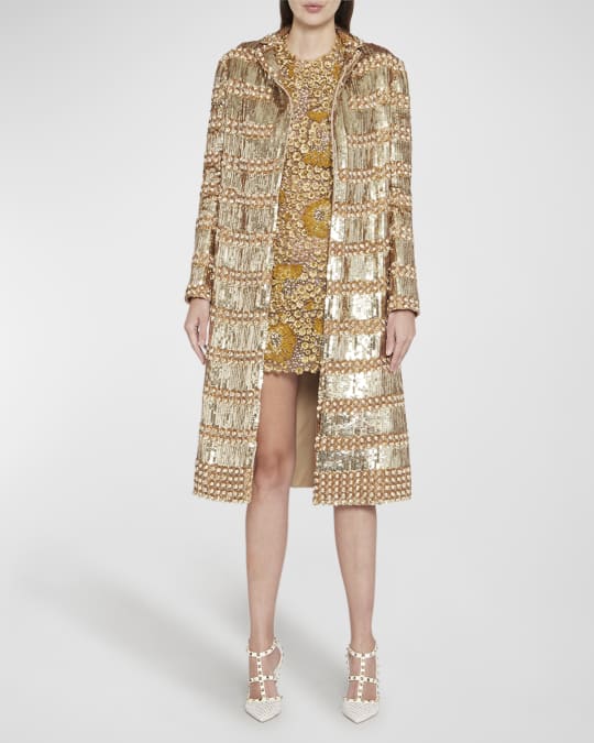 Valentino Garavani Organza Sequin Embroidered Coat | Neiman Valentino Garavani Organza Sequin Embroidered Coat | Neiman