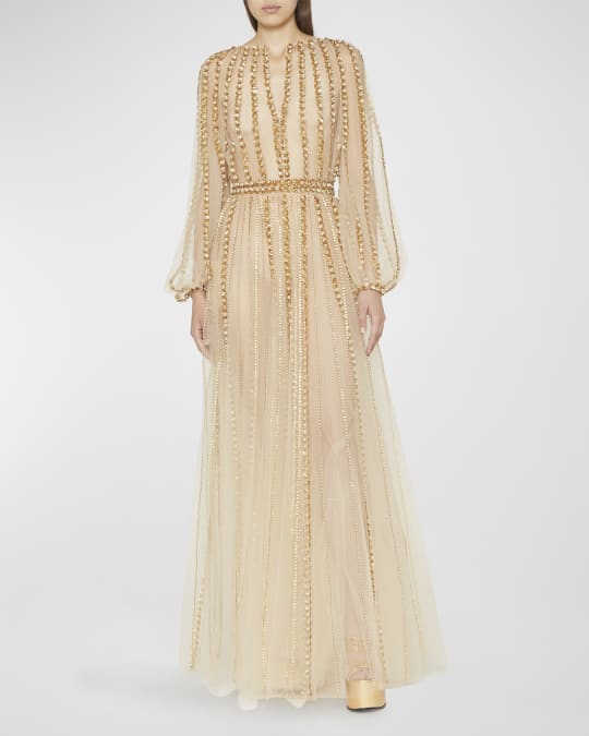 Valentino embellished outlet tulle dress