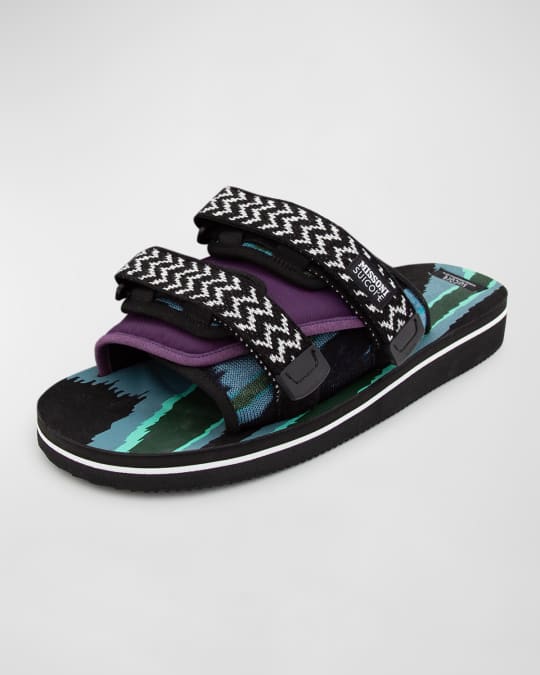 SUICOKE x Missoni Men's MOTO Grip Strap Slides | Neiman Marcus