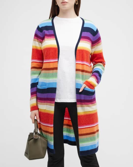 Minnie Rose Plus Plus Size Striped Cashmere Duster Neiman Marcus