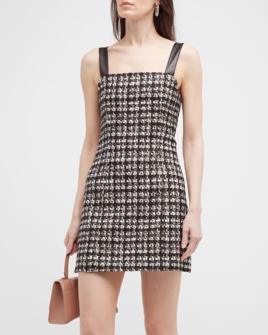 Louis Vuitton Tweed Belted Ruffle Embellished Dress