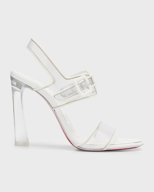 Christian Louboutin CL clear pvc sandals slippers heels