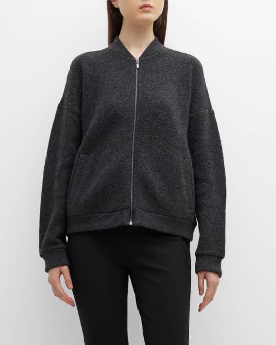 Zip Front Boucle Flight Jacket