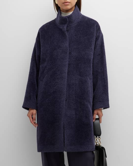 Eileen Fisher Missy Sheared Suri Alpaca Blend Coat Neiman Marcus