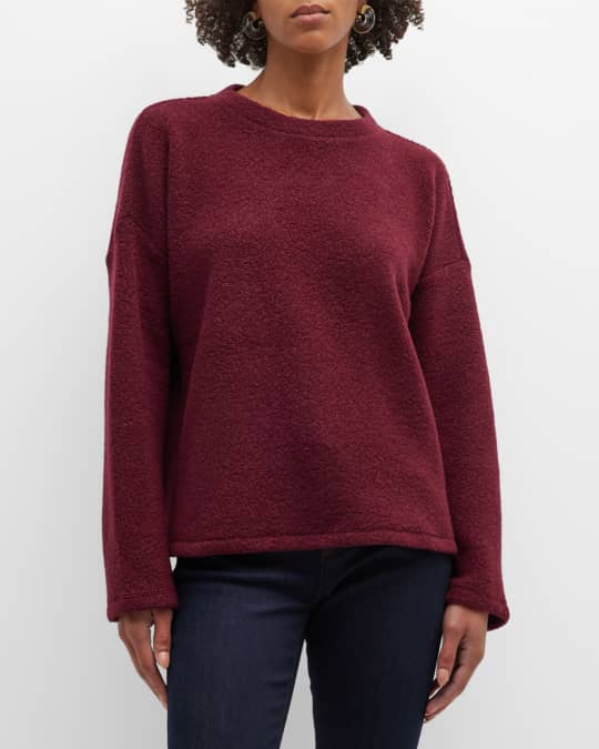 Eileen Fisher Missy Boucle Knit Crewneck Sweater Neiman Marcus