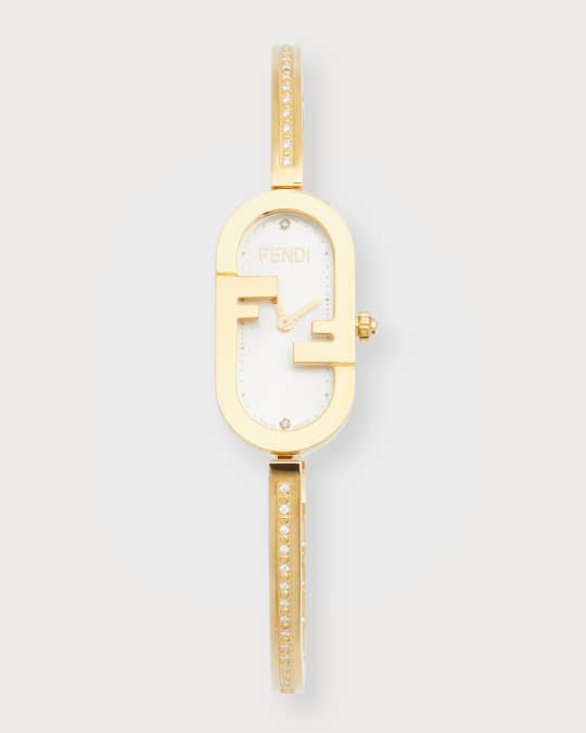 Fendi O'Lock Vertical Oval Watch with Diamond Bangle